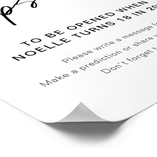 EVERLEIGH Time Capsule Baby shower Sign. Poster (Hoek)