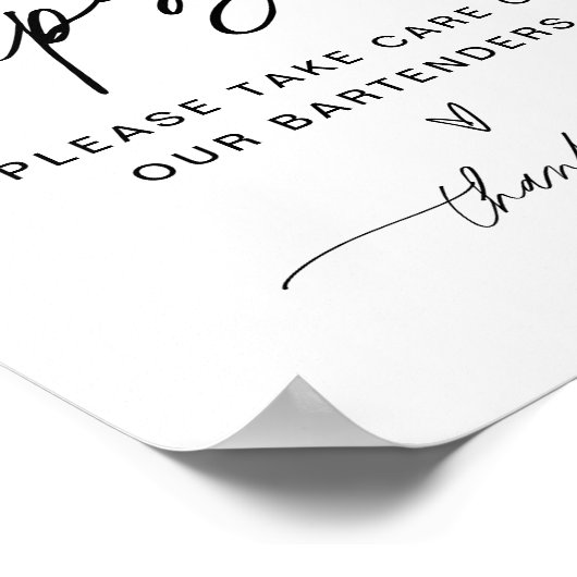 EVERLEIGH Tipsy Bar, Tip Bartender Poster (Hoek)