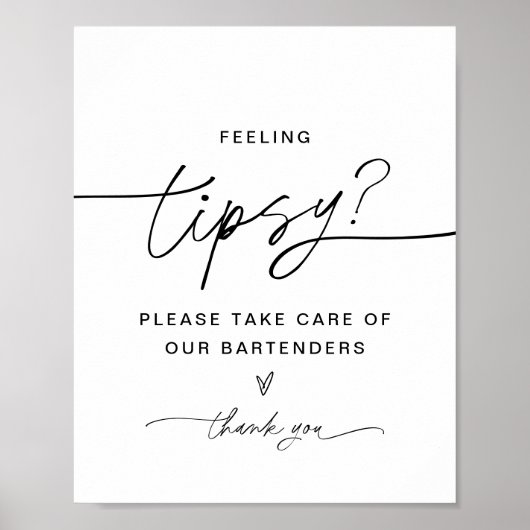 EVERLEIGH Tipsy Bar, Tip Bartender Poster (Voorkant)