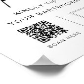 EVERLEIGH Tipsy Sign., Venmo Cashapp Tip Poster (Hoek)