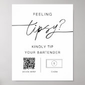 EVERLEIGH Tipsy Sign., Venmo Cashapp Tip Poster (Voorkant)
