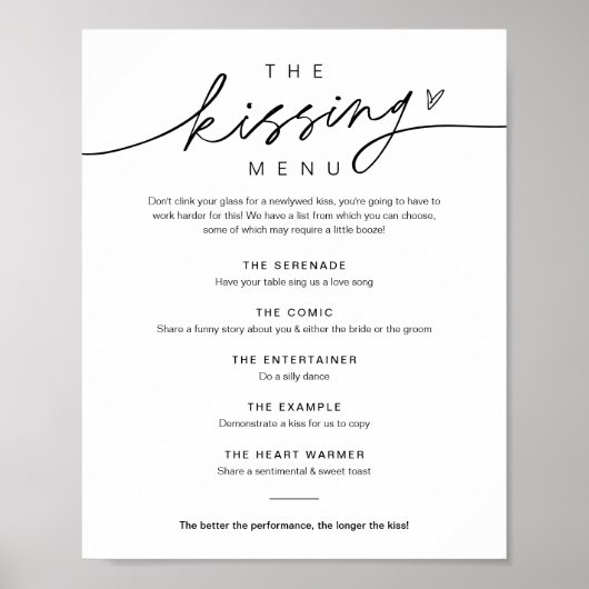 EVERLEIGH Trouwkus Menu Bordje Poster (Voorkant)