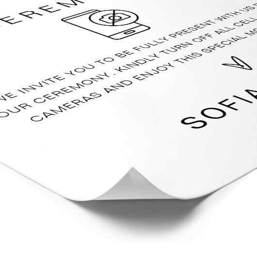 EVERLEIGH Unplugged Ceremony Weddenschap Poster (Hoek)