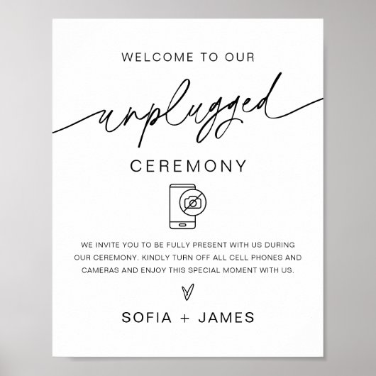 EVERLEIGH Unplugged Ceremony Weddenschap Poster (Voorkant)