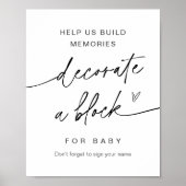 EVERLEIGH Versier een Block Baby shower Game Sign Poster (Voorkant)