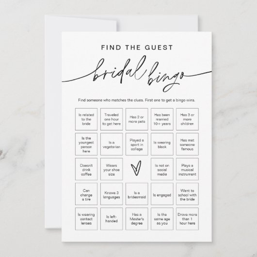 EVERLEIGH vind het Spel van het Bingo van het Vrij Kaart (Voorkant)