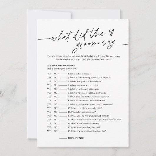 EVERLEIGH wat de Groom zei de Kaart van het Spel v (Voorkant)