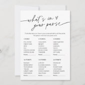 EVERLEIGH Wat zit er in je tas Vrijgezellenfeest s Kaart (Voorkant)