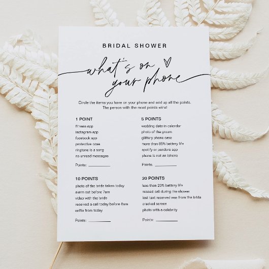 EVERLEIGH Wat zit er op je telefoon Bruidsfeest sp Kaart