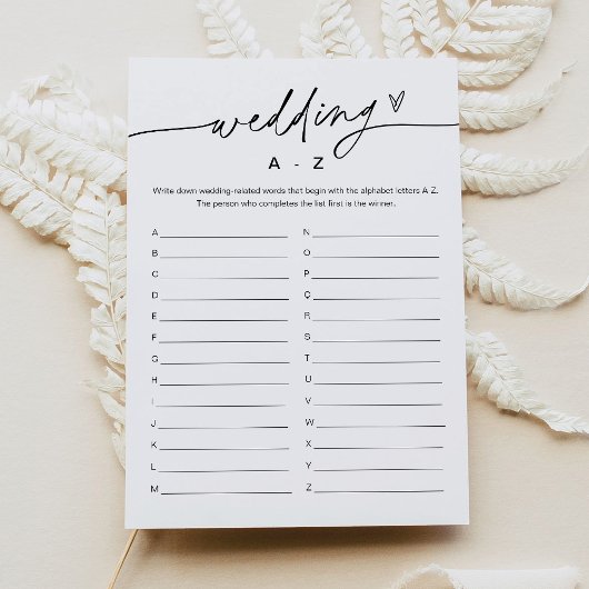EVERLEIGH Wedding A-Z Vrijgezellenfeest Game Kaart