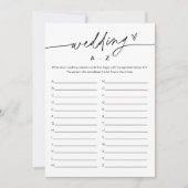 EVERLEIGH Wedding A-Z Vrijgezellenfeest Game Kaart (Voorkant)