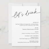 EVERLEIGH Wedding Dinner en Drink Menu Kaart (Achterkant)