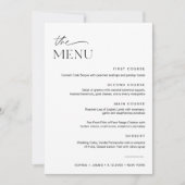 EVERLEIGH Wedding Dinner en Drink Menu Kaart (Voorkant)