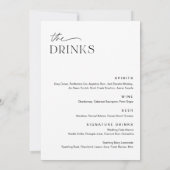 EVERLEIGH Wedding Dinner en Drink Menu Kaart (Achterkant)