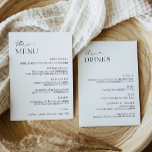 EVERLEIGH Wedding Dinner en Drink Menu Kaart<br><div class="desc">Everleigh Collectie - een verbluffend en minimalistisch collectie met een modern lettertype voor kalligrafie dat zowel chic als stijlvol is. Dit collectie biedt een tijdloos en elegant ontwerp dat perfect is voor elke gebeurtenis, van bruiloften tot baby showers en alles daartussen. Beleef de elegantie en verfijning van het Collectie van...</div>