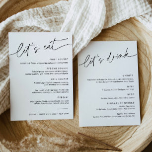 EVERLEIGH Wedding Dinner en Drink Menu Kaart