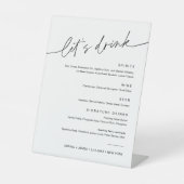 EVERLEIGH Wedding Drink Cocktail Menu 8x10 Reclamebord Met Voetstuk (Voorkant)