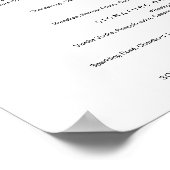 EVERLEIGH Wedding Drink Cocktail Menu Sign. Poster (Hoek)