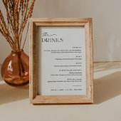 EVERLEIGH Wedding Drink Menu 5x7 Kaart