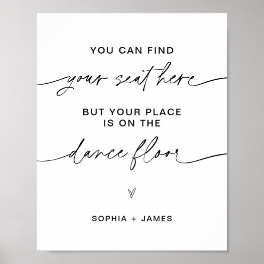 EVERLEIGH Wedding Seding Place Card Sign Poster (Voorkant)