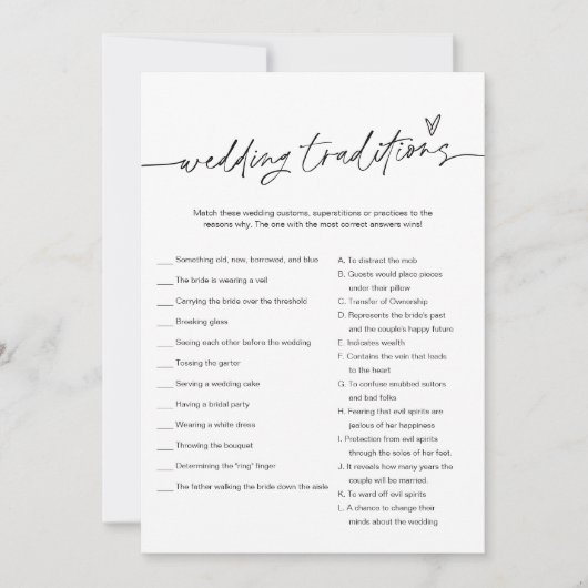 EVERLEIGH Wedding Traditions Vrijgezellenfeest Gam Kaart (Voorkant)