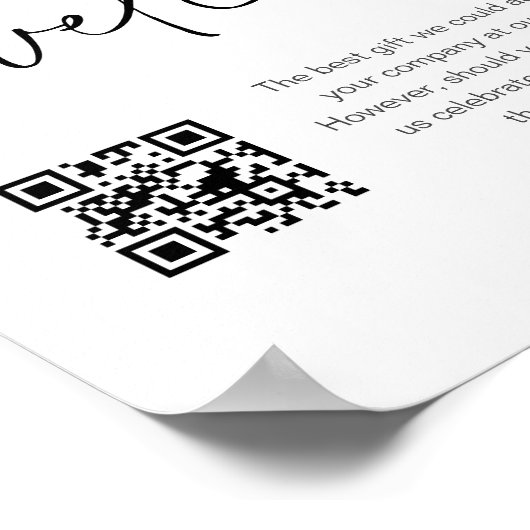 EVERLEIGH Wedding Wishing Well QR Code Sign Poster (Hoek)