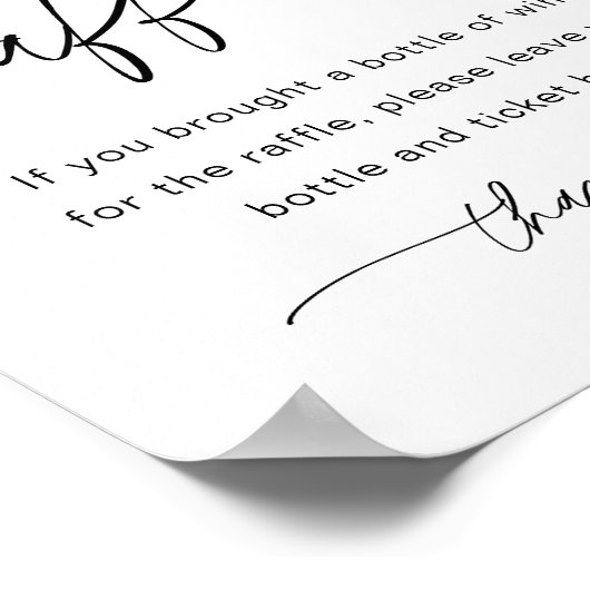 EVERLEIGH Wine Raffle Vrijgezellenfeest Game Sign Poster (Hoek)