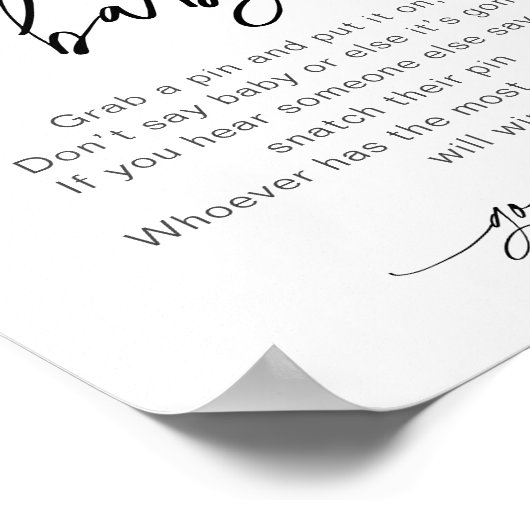 EVERLEIGH Zeg niet dat het Baby-spellenteken Poster (Hoek)