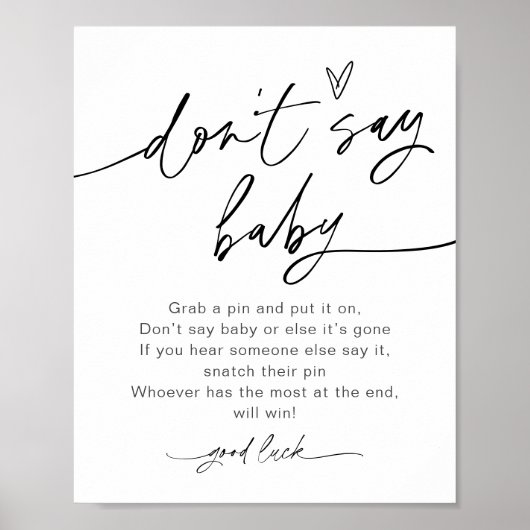 EVERLEIGH Zeg niet dat het Baby-spellenteken Poster (Voorkant)