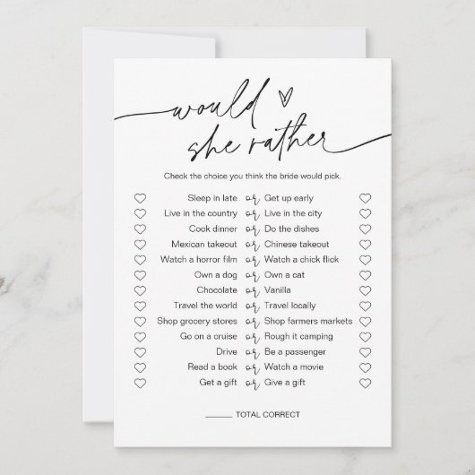 EVERLEIGH Zou Ze Liever Bruidsborrel Spelkaart Kaart (Voorkant)