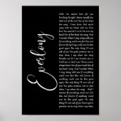 Everlong Black Script Song Lyric Wall Art afdrukke Poster (Voorkant)
