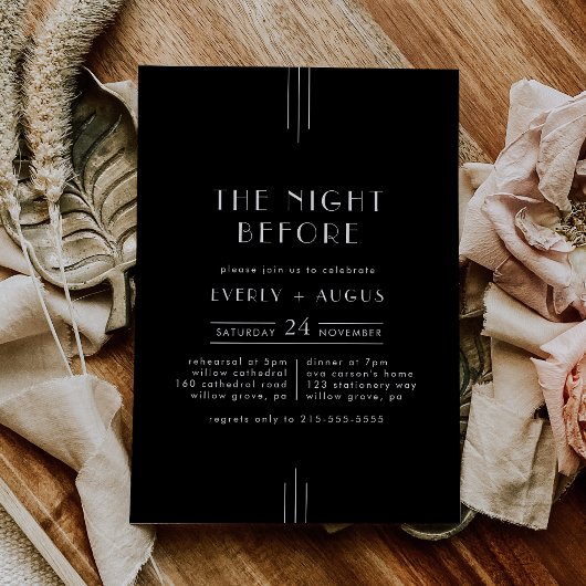 EVERLY Art Deco Black Night voor de repetitie Kaart