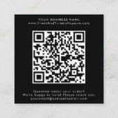 EVERLY Art Deco Black QR Code Leave A Review Vierkante Visitekaartje (Achterkant)