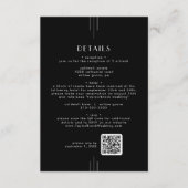 EVERLY Art Deco Black QR Code Trouwgegevens Informatiekaartje (Voorkant)