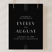 EVERLY Art Deco Black Wedding Welkom Poster