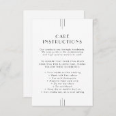 EVERLY Art Deco Business Product Care Instructions Informatiekaartje (Voorkant / Achterkant)