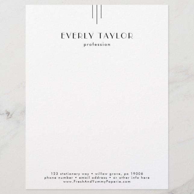 EVERLY Art Deco Business Professional Company Briefhoofd (Voorkant)