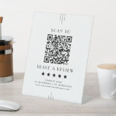 EVERLY Art Deco Business QR Code Leave A Review Reclamebord Met Voetstuk (Insitu)