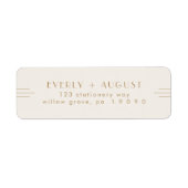 EVERLY Art Deco Cream Gold Return Address Labels (Voorkant)
