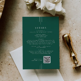 EVERLY Art Deco Emerald QR Code Wedding Details Informatiekaartje