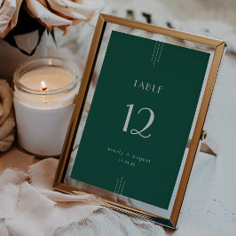 EVERLY Art Deco Emerald Wedding Table Numbers Kaart