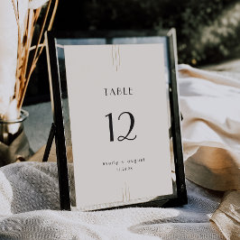 EVERLY Art Deco Ivory Black Wedding Table Numbers Kaart