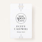 EVERLY Art Deco Logo QR Code Employee ID Card Badge (Voorkant)