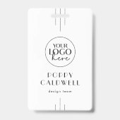 EVERLY Art Deco Logo QR Code Personeelskaart Badge (Voorzijde)