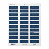 EVERLY Art Deco Navy Blauwe Retouradreslabels Etiket (Full Sheet)