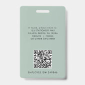 EVERLY Art Deco Salie Logo QR Code Personeelskaart Badge (Achterkant)
