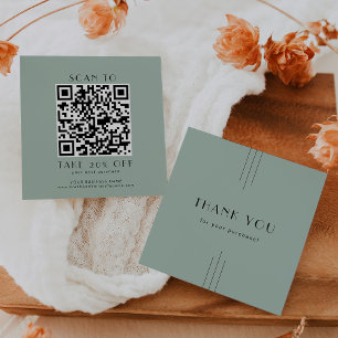 EVERLY Art Deco Salie Zakelijk QR Code Bedankt Kortingskaartje