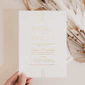 EVERLY Art Deco Simple Geometric Gold Foil Wedding Folie Uitnodiging