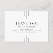 EVERLY Art Deco Small Business Thank You Order Informatiekaartje (Voorkant)