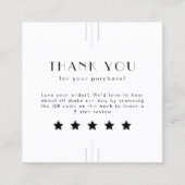 EVERLY Art Deco White Black QR Code Leave A Review Vierkante Visitekaartje (Voorkant)